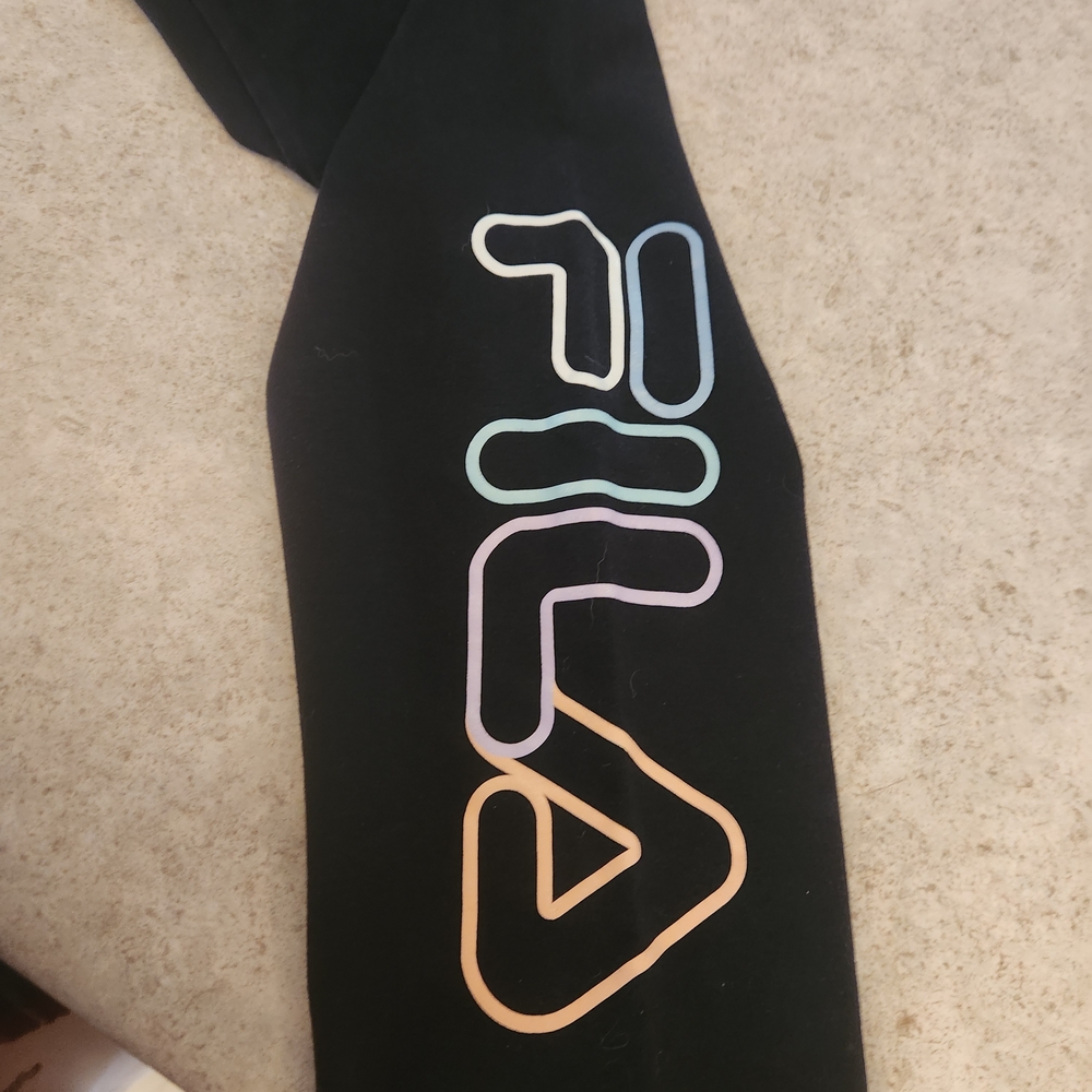 Fila Women's Black Leggings with Colorful Logo